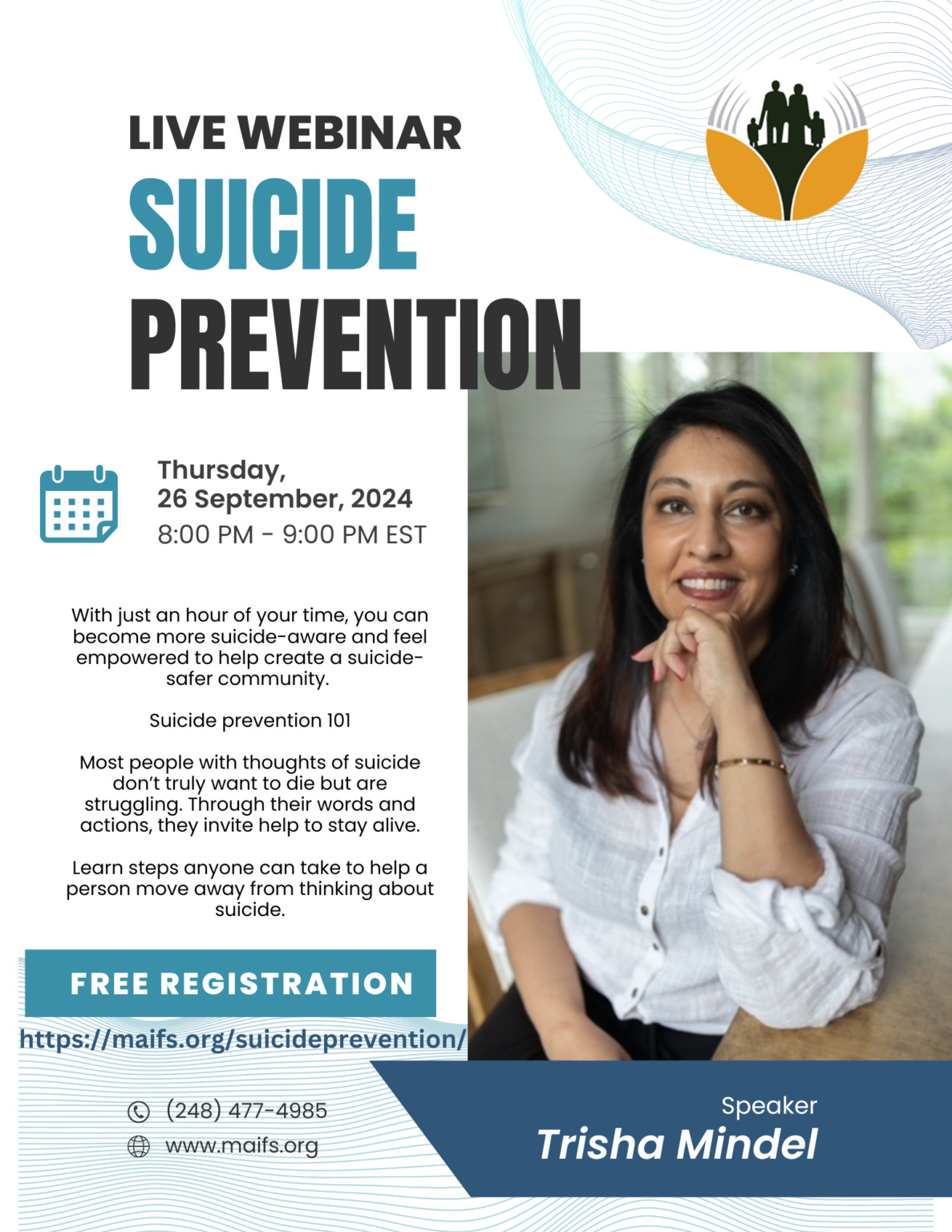 Suicide Prevention Webinar – Mai Family Services